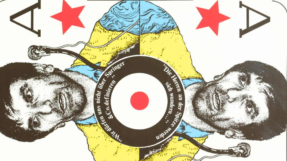  Poster mit Kopf von Rudi Dutschke auf Spielkarte