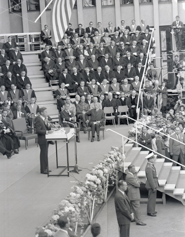 John F. Kennedy am 26. Juni 1963 an der Freien Universität Berlin